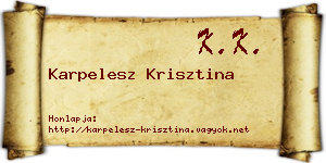 Karpelesz Krisztina névjegykártya